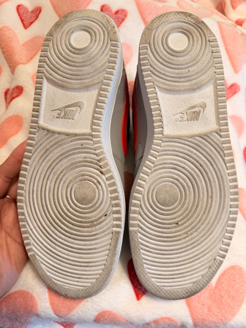 Nike Court Vision Low Sneakers - Light Gray with Red Accents - Picture 5 of 5